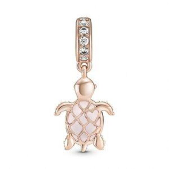 Pandora Murano Glass Pink Sea Turtle Dangle Charm - Picture 4 of 4